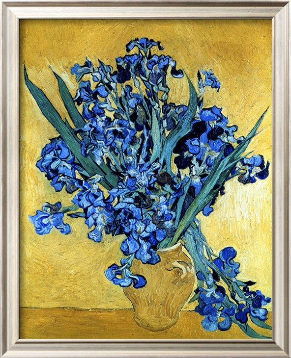 Vase Of Irises Against A Yellow Background, C.1890 By Vincent Van Gogh